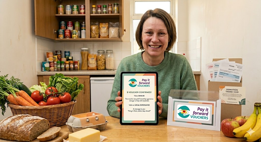 with food and evoucher